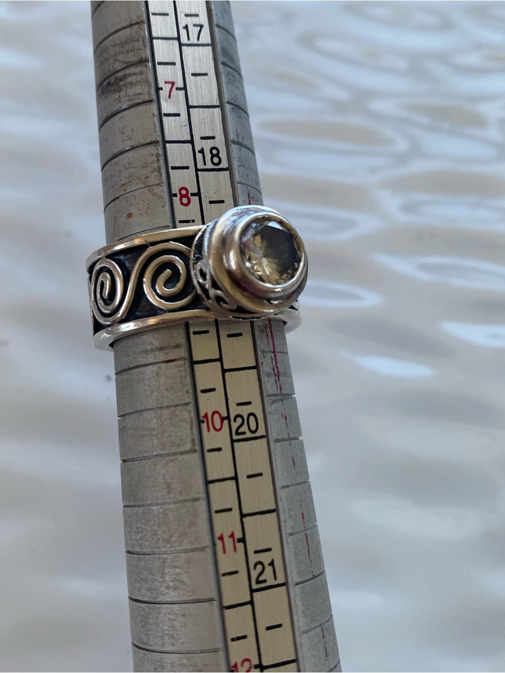 Silpada Vintage Rare Sterling Silver Black Swirl Ring with CZ Gem size 9 R1233 - Picture 5 of 8